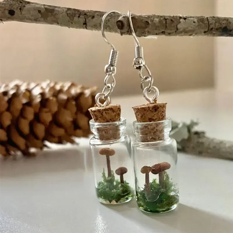 Real Mushroom Earrings Jar/Bot - Preserved Moss Sheet review and price